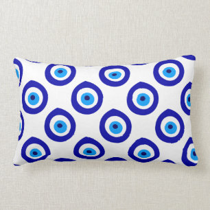 Evil Eye Nazar Amulet Symbol Pattern Lumbar Cushion