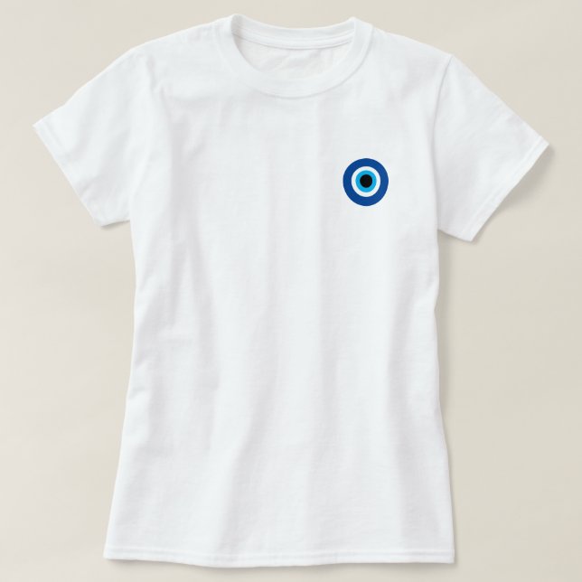 Evil Eye Nazar Blue Mati t shirt for women (Design Front)