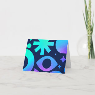 Evil Eye Note Card Cosmic Teal Purple Mystical