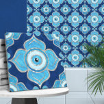 Evil Eye Ornament Blues and Pearl Tile<br><div class="desc">Evil Eye Ornament Blues and Pearl</div>