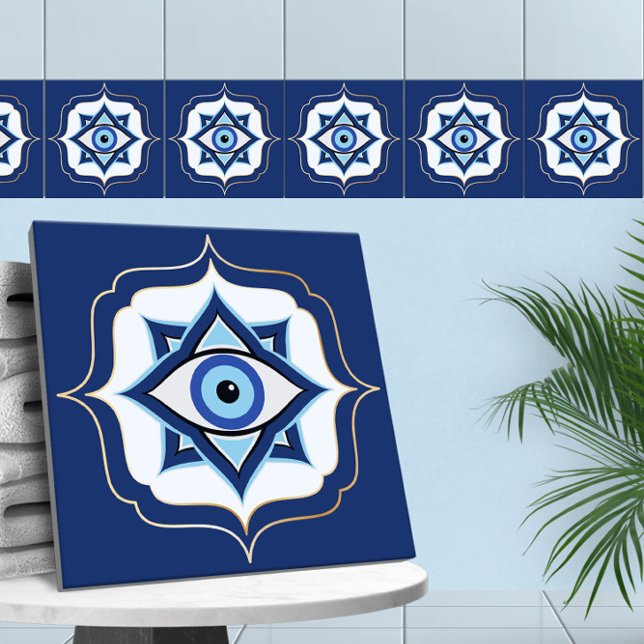 Evil Eye Ornament Moroccan Quatrefoil  Tile (Creator Uploaded)