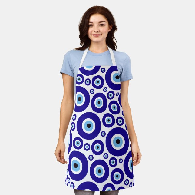 Evil Eye Pattern, Greek Eye, Turkish Eye, Nazar Apron (Worn)