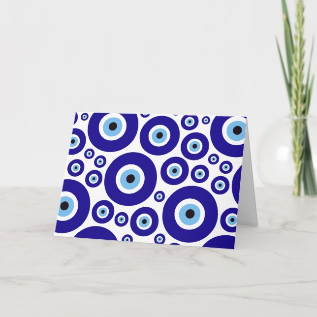 Evil Eye Pattern, Greek Eye, Turkish Eye, Nazar Card (Front)