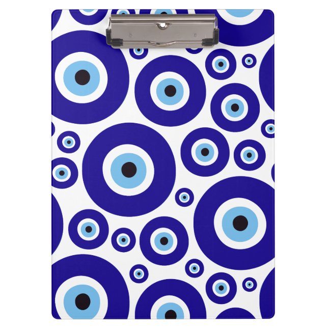 Evil Eye Pattern, Greek Eye, Turkish Eye, Nazar Clipboard (Front)