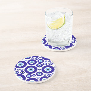 Evil Eye Pattern, Greek Eye, Turkish Eye, Nazar Coaster