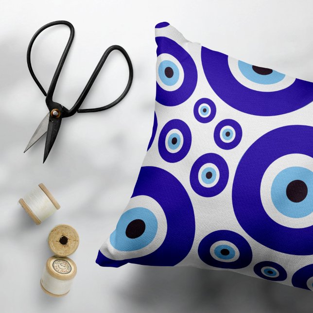Evil Eye Pattern, Greek Eye, Turkish Eye, Nazar Decorative Cushion (Creator Uploaded)