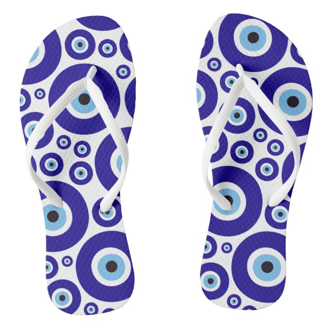 Evil Eye Pattern, Greek Eye, Turkish Eye, Nazar Jandals (Footbed)