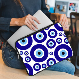 Evil Eye Pattern, Greek Eye, Turkish Eye, Nazar Laptop Sleeve