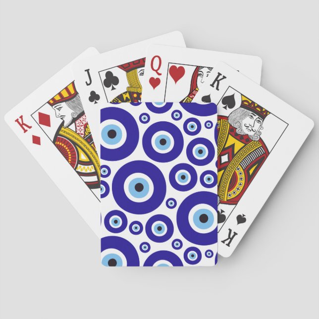Evil Eye Pattern, Greek Eye, Turkish Eye, Nazar Playing Cards (Back)