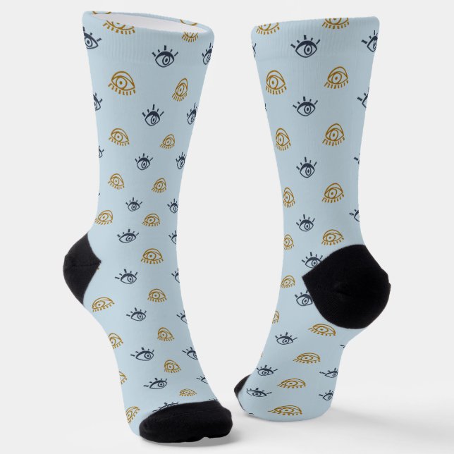 Evil Eye Pattern Socks (Angled)