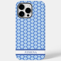 Evil Eye Pattern Soft Blue Name Greek Amulet