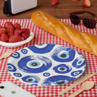 EVIL eye print round paper plates
