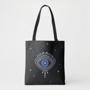 Evil eye protection ethnic talisman symbol tote bag