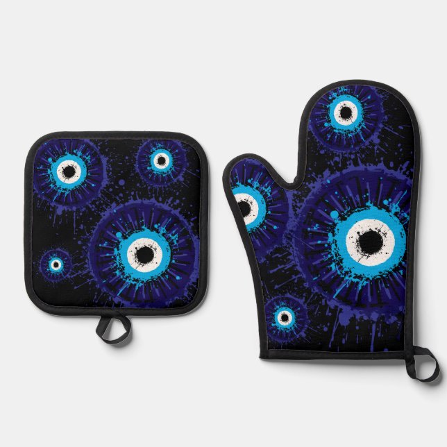 Evil Eye Protection iPhone / iPad case Oven Mitt & Pot Holder Set (Front)