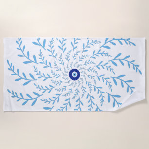 Evil Eye Protection Olive Branch Summer Beach Towel