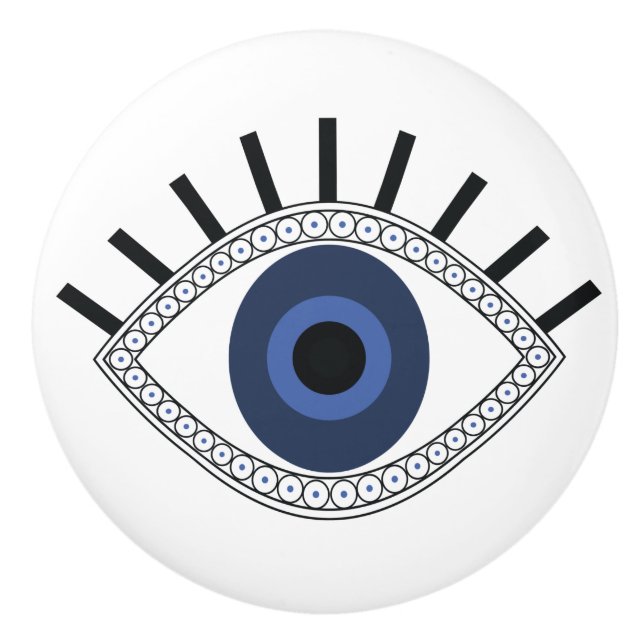 Evil Eye protection, third eye Ceramic Knob (Front)