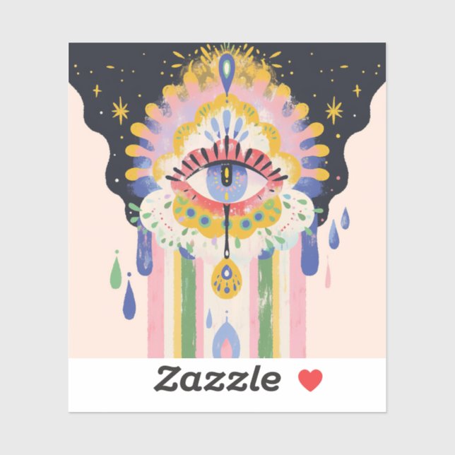 Evil Eye Rainbow Drip Protection Charm (Sheet)