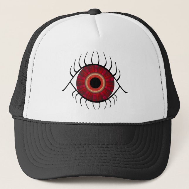 Evil Eye Red Trucker Hat (Front)