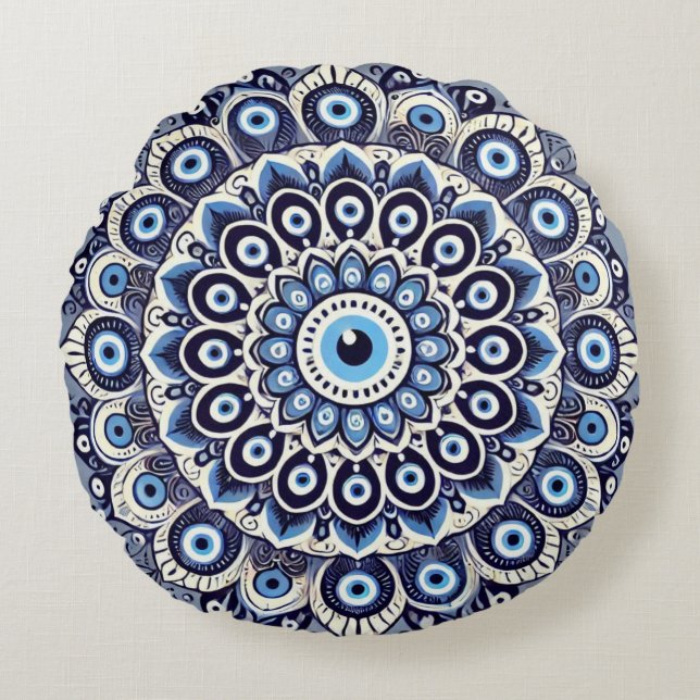 Evil eye round cushion (Front)