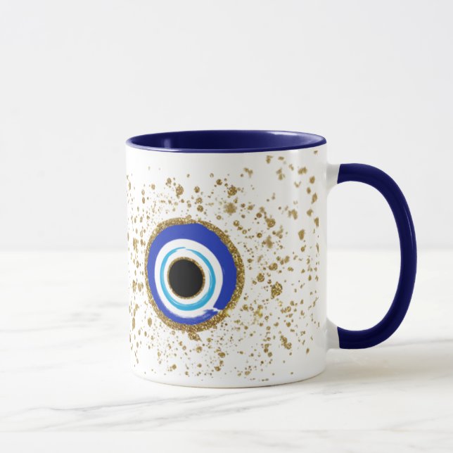evil eye surrounded with gold mug (Right)