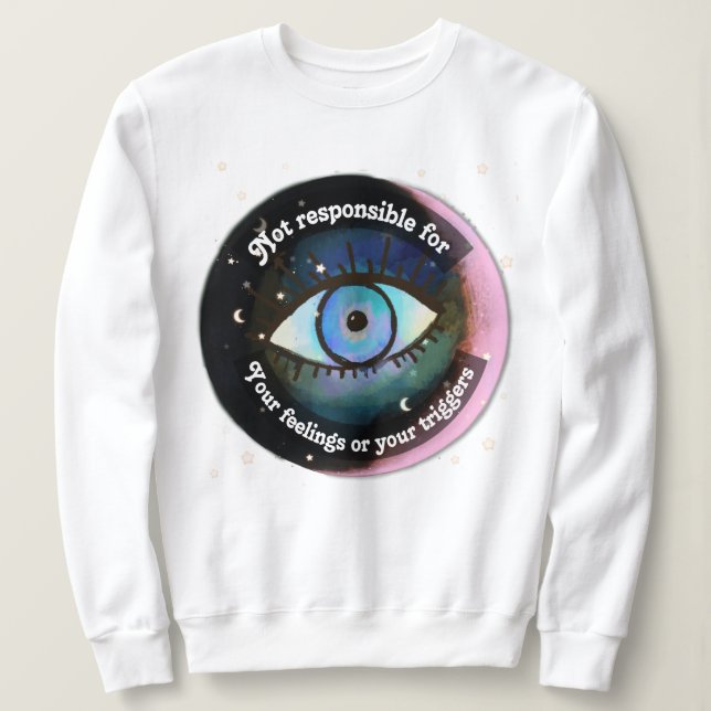 evil eye sweatshirt, moon sweatshirt (Design Front)
