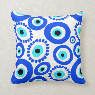 Evil Eye Symbol Brightly Coloured Cushion