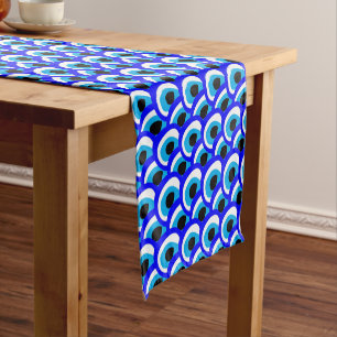 Evil Eye Talisman & Arabic Amulet /Greek Charm Short Table Runner