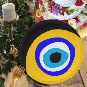 Evil Eye Talisman & Arabic Amulet /Greek, Turkish Paper Plate