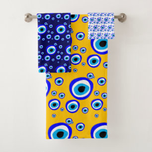 Evil Eye Talisman & Arabic Amulet /Turkish, Greek  Bath Towel Set