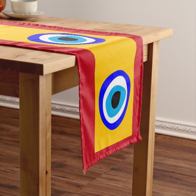 Evil Eye Talisman & Arabic Amulet /Turkish, Greek Short Table Runner (In Situ)