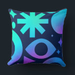 Evil Eye Throw Pillow Cosmic Teal Purple Mystical<br><div class="desc">Bold evil eye throw pillow featuring cosmic teal purple mystical geometric design — the most powerfully symbolic and deeply extraordinary celestial home decor statement your living space has ever had the absolute pleasure of channeling! A commanding starburst asterisk in the most electrifying neon teal, a luminous all seeing eye in...</div>