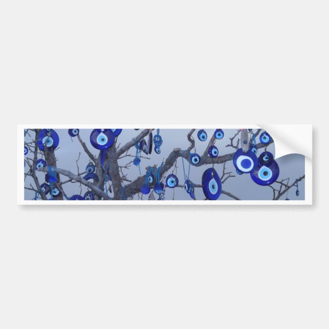 Evil Eye Tree, Blue Nazar Amulet charm accessories Bumper Sticker (Front)