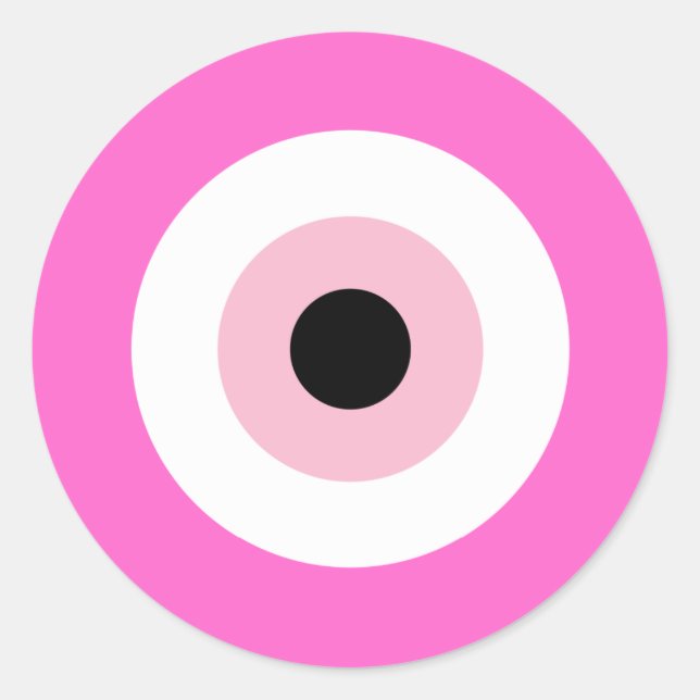 Evil Eye Ward Off Breast Cancer Classic Round Sticker (Front)