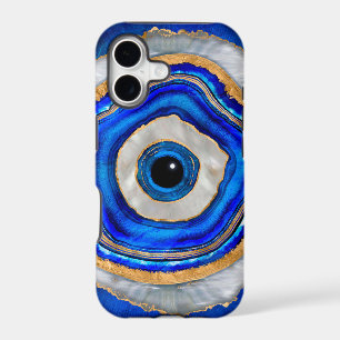 Evil Eye Watercolor agate and gold