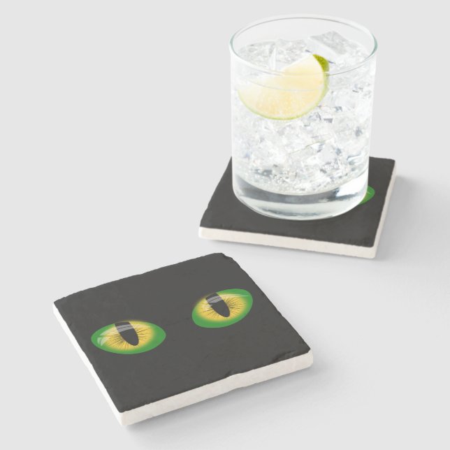 Evil eyes stone coaster (Side)