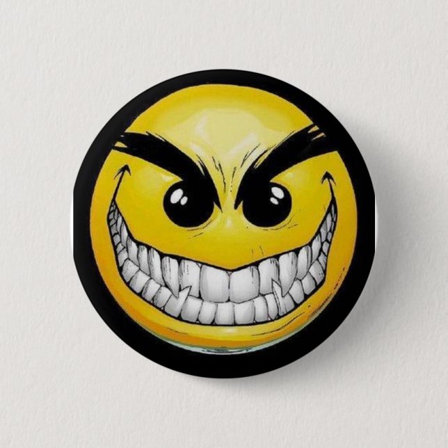 Evil face 6 cm round badge (Front)
