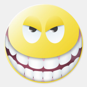 Evil Face Classic Round Sticker