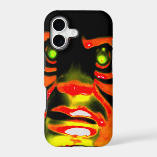 Evil Face Halloween Red Face Scary Green Eyes