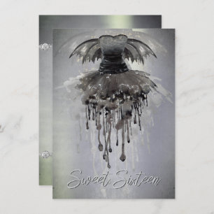 Evil Fairy Gown   Gothic Black Vampy Rock Sheen Invitation