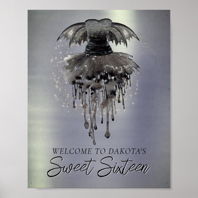 Evil Fairy Gown | Gothic Black Vampy Rock Sheen Poster (Front)