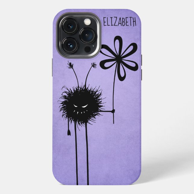 Evil Flower Bug Funny Purple Goth Name iPhone Case (Back)