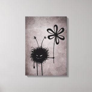 Evil Flower Bug Vintage Canvas Print