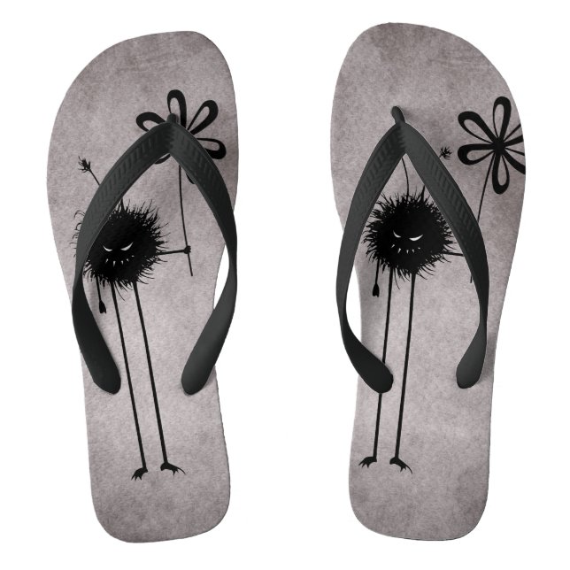 Evil Flower Bug - Vintage Cute Gothic Creature Jandals (Footbed)
