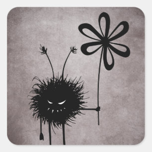 Evil Flower Bug Vintage Sticker