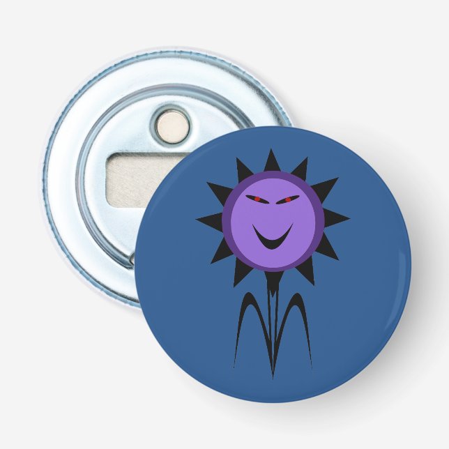 Evil Flower Kawaii Goth Halloween Bottle Opener (Front)