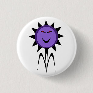 Evil Flower Kawaii Goth Halloween Button