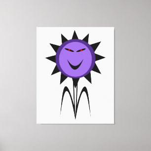 Evil Flower Kawaii Goth Halloween Canvas Print