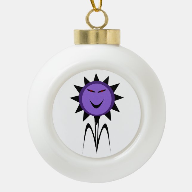 Evil Flower Kawaii Goth Halloween Ornament (Front)