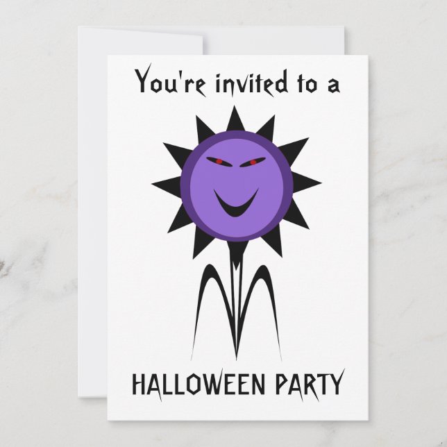 Evil Flower Kawaii Goth Halloween Party Customiz Invitation (Front)