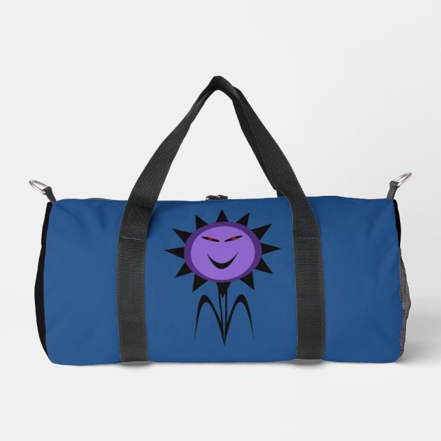 Evil Flower Kawaii Goth Halloween Patterned Duffle Bag (Front)